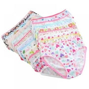 Xmarks Baby Girl Flower Pattern Underwear Soft 6pcs Cotton Toddler Girls Panties Briefs 1-12Y, Multi-color, 0-1 Year